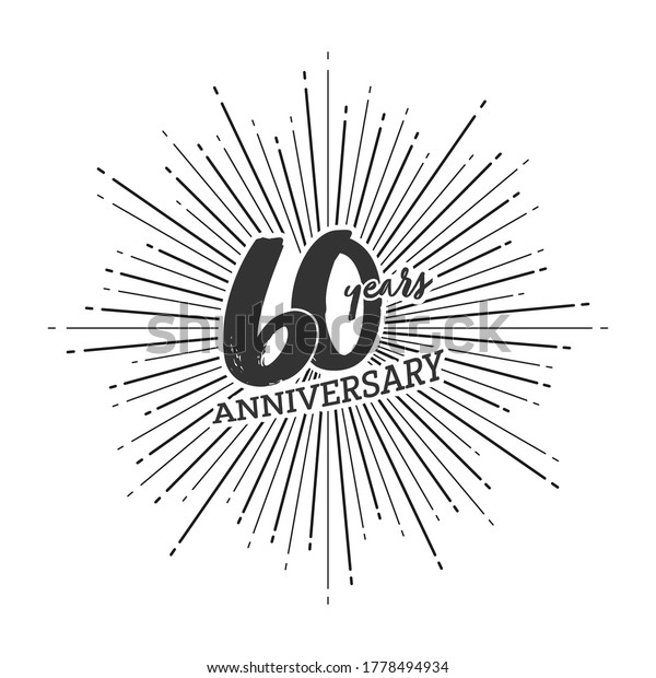 Congratulations On 60 Years Anniversary Editable Stock Vector (Royalty ...