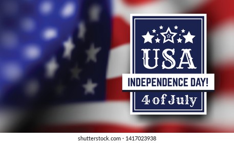 Congratulations on America s Independence Day, Fourth of July - the US national holiday on a flag background. Vector illustration