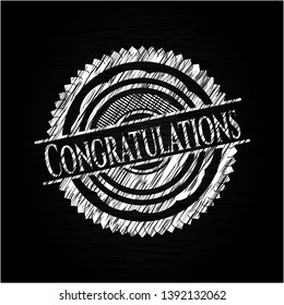 Congratulations on blackboard. Vector Illustration. Detailed.