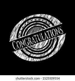 Congratulations on chalkboard. Vector Illustration. Detailed.