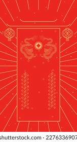congratulations on the Chinese New Year, and all the best. Chinese New Year red vector poster