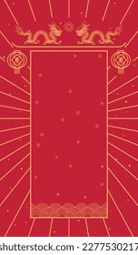 congratulations on the Chinese New Year, and all the best. Chinese New Year red vector poster