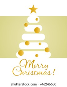 Congratulations on Christmas. Stylized Christmas tree. Merry Christmas greeting card design template. Holidays brochure or flyer
