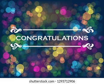 CONGRATULATIONS! on colorful bokeh lights background