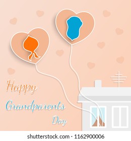 Congratulations on the day of National Grandparents Day. Vector illustration.