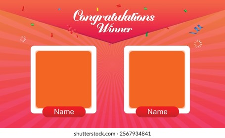 Congratulations on the giveaway winner announcement for social media, marketing program, or brand activation