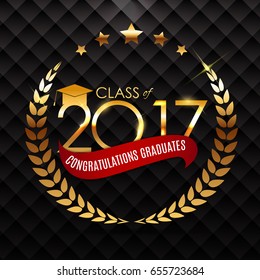 Congratulations on Graduation 2017 Class Background Vector Illustration EPS10