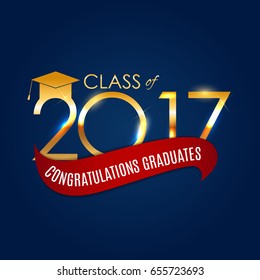 Congratulations on Graduation 2017 Class Background Vector Illustration EPS10