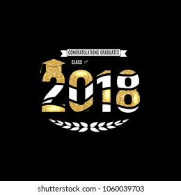 Congratulations on Graduation 2018 Class Background Vector Illustration EPS10