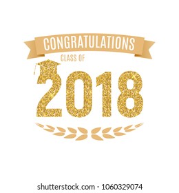 Congratulations on Graduation 2018 Class Background Vector Illustration EPS10