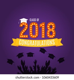 Congratulations On Graduation 2018 Class Background Stock Vector ...