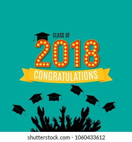 Congratulations on Graduation 2018 Class Background Vector Illustration EPS10