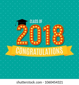 Congratulations on Graduation 2018 Class Background Vector Illustration EPS10