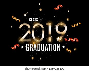 Congratulations on Graduation 2019 Class Background Vector Illustration EPS10