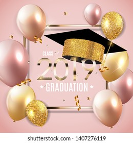 Congratulations on Graduation 2019 Class Background Vector Illustration EPS10