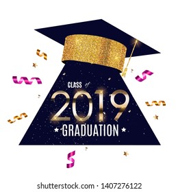 Congratulations on Graduation 2019 Class Background Vector Illustration EPS10