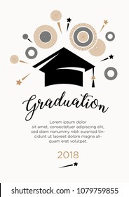 Congratulations on graduation. Vertical diploma template, postcards or congratulations