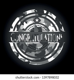 Congratulations on grey camouflaged pattern