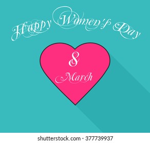 Congratulations on March 8 against the background of the heart