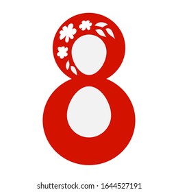 Congratulations on March 8, the day of a woman, mother, flowers twined element for decoration of cards, posters