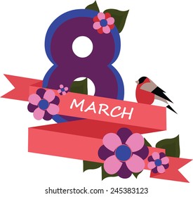 congratulations on March 8,in the style of minimalism.