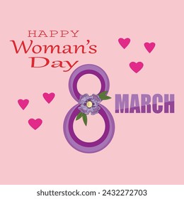 Congratulations on March 8th,postcard,background,wallpaper Vector.
