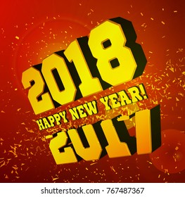 Congratulations on the New Year 2018 Vector New Year's numbers with particles flying away from the explosion. - Powered by Shutterstock - Get 15% off with code: PIKWIZARD15