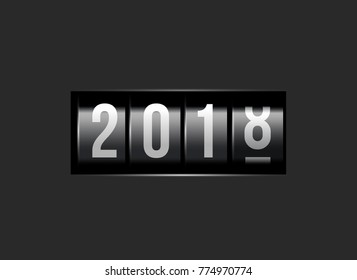Congratulations on the New Year 2018 against the counter. Hidden Numbers 2017