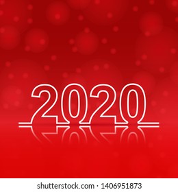 Congratulations on the New Year 2020 on a crane background with bokeh