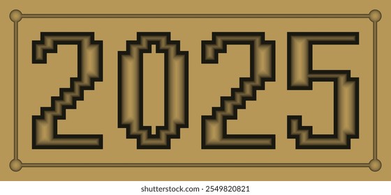 Congratulations on the New Year 2025. With luxurious gold numbers. High-quality vector for greetings, celebrations and New Year's Eve 2025.