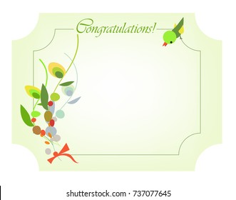 Congratulations on the ornamentation from the framework of  flowers.