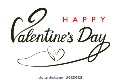 Congratulations on Valentines Day, caption with calligraphy and sans serif text