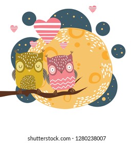 congratulations on Valentine's Day with owls
