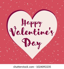 Congratulations on Valentine's Day. Postcard with a heart-shaped window