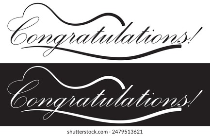 Congratulations on white and black  background. EPS 10