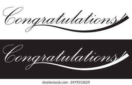 Congratulations on white and black  background. EPS 10