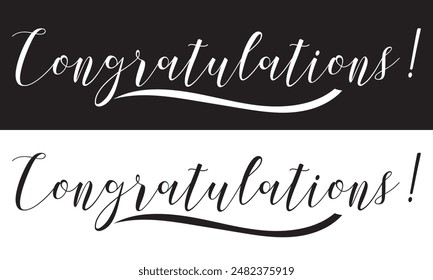 congratulations on white and black background. EPS 10