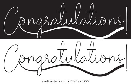 congratulations on white and black background. EPS 10