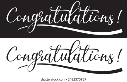 congratulations on white and black background. EPS 10