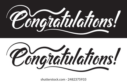 congratulations on white and black background. EPS 10