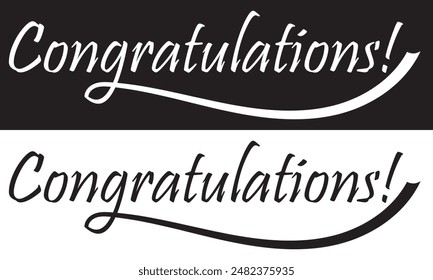 congratulations on white and black background. EPS 10
