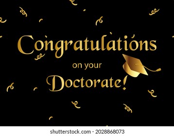 Congratulations on your doctorate. Wish for completing PhD Degree Vector