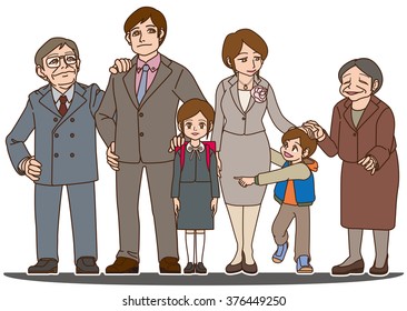 Congratulations on your entrance to elementary school. My family and grandpa, grandma.