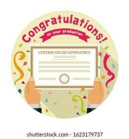Congratulations on your graduation / circle banner illustration