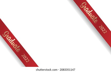 Congratulations on your graduation from school. Class of 2022. Graduation cap, confetti and balloons. Congratulatory banner. Academy of Education School of Learning