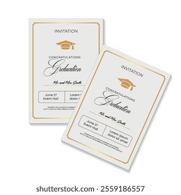 Congratulations on your graduation from school. Class of 2025. Graduation cap, confetti and balloons. Congratulatory banner. Academy of Education School of Learning