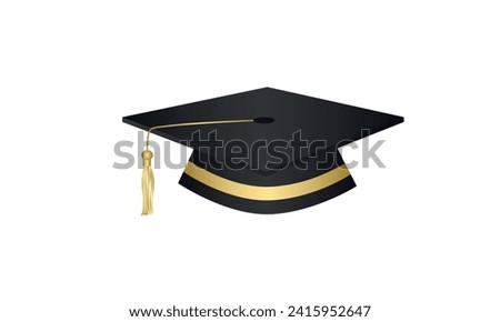 Congratulations on your graduation from school. Class of 2024. Graduation cap, confetti and balloons. Congratulatory banner. Academy of Education School of Learning	