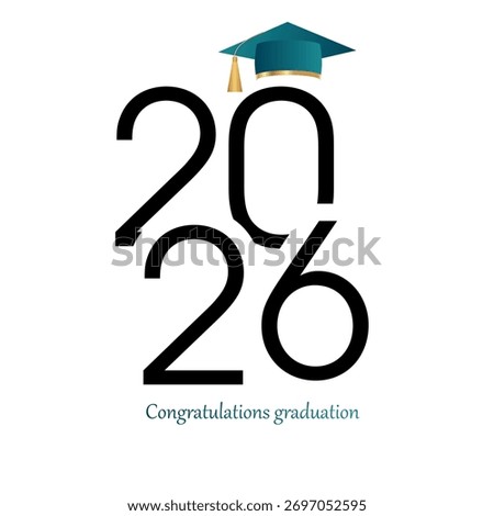 Congratulations on your graduation from school. Class of 2026. Graduation cap, confetti and balloons. Congratulatory banner. Academy of Education School of Learning	Congratulations on your graduation 