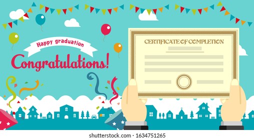 Congratulations on your graduation / vector banner illustration
