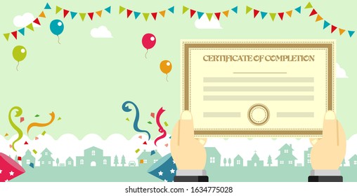 Congratulations on your graduation / vector banner illustration ( no text )
